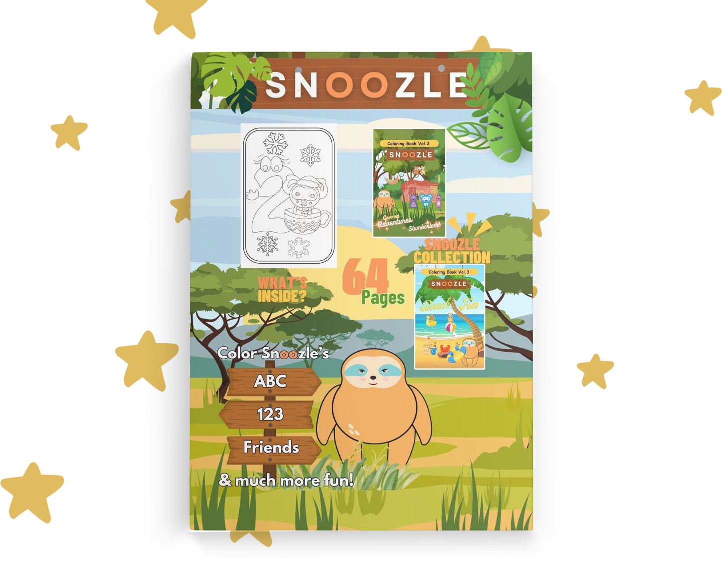 Snoozle ABC & 123 Coloring Book