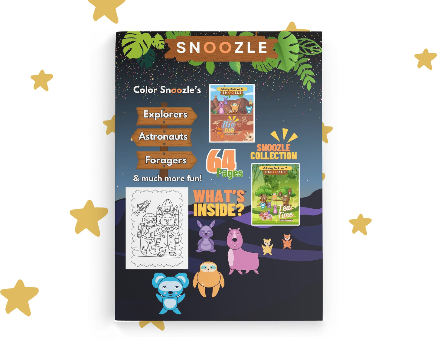 Snoozle Star Gazers Coloring Book - Little Astronauts