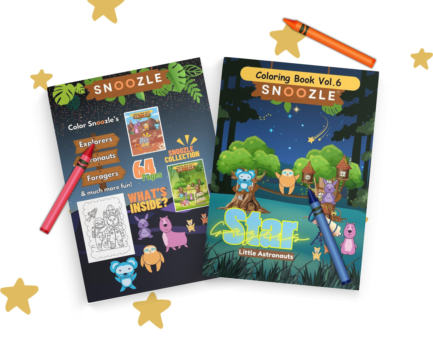 Snoozle Star Gazers Coloring Book - Little Astronauts