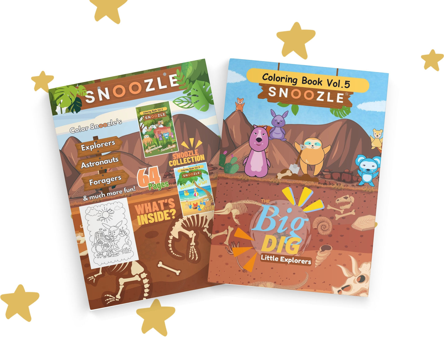 Snoozle Big Dig Coloring Book - Little Explorers